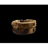 A 1970s bark textured gentleman's identity bracelet in 9ct hallmarked gold 170.5gmCondition