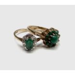 Two 9ct gold stone set rings 5.3gm