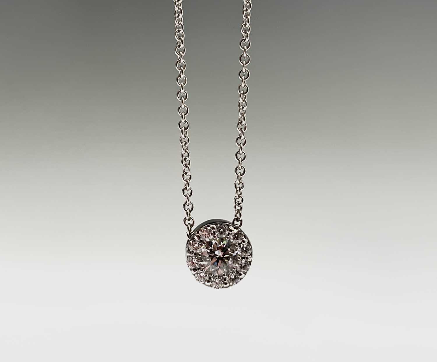 An 18ct white gold Hearts On Fire Fulfillment diamond pendant the principle stone of approx 0.33ct - Image 2 of 6