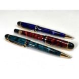 Two Waterman Phileas ballpoint pens and a Philias rollerball pen