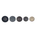 London Inn and Pub Tokens Lot of five 19th/early 20th century tokens comprising: E. Goford 'Lamb