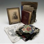 Miscellaneous Military & Other Ephemera - Lot comprises embroidered souvenir 1944 mats with the