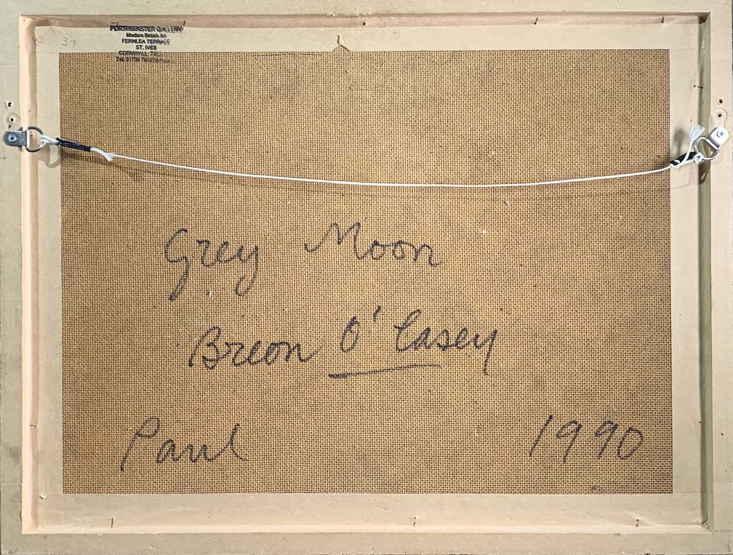 Breon O'CASEY (1928-2011)Grey Moon Acrylic and collage Signed, inscribed and dated 1990 to verso - Image 4 of 12
