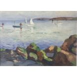 William TODD-BROWN (1875-1952) Godrevy from St Ives Oil on board Signed 25x34cm