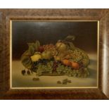 Edwin STEELE Still Life with Fruit Oil on canvas Signed 30x50cm Together with a second still life