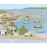 Bryan PEARCE (1929-2006)St Ives from Barnoon Terrace Oil on board SignedTitled and dated 1980 to