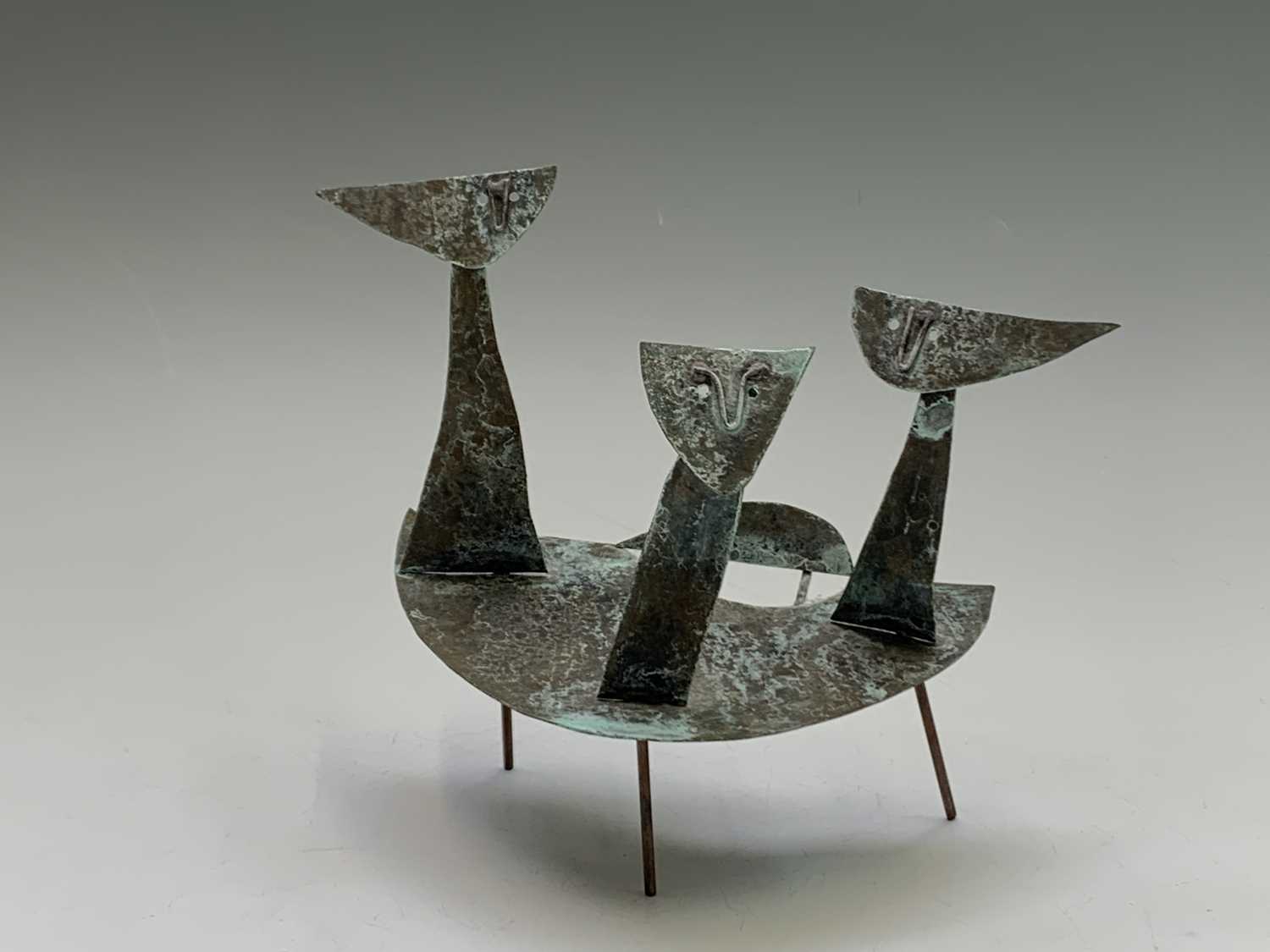 William BLACK (20th Century British)'Figures in a Landscape'Oxidised copper sculpture Signed, - Image 12 of 16