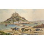 Thomas Herbert VICTOR (1894-1980)St Michael's Mount WatercolourSigned and inscribed 25 x 40.5cm