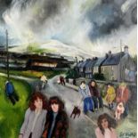Gill WATKISS (1938)Early Start, St Austell Oil on canvas Signed and dated '08 Inscribed to verso
