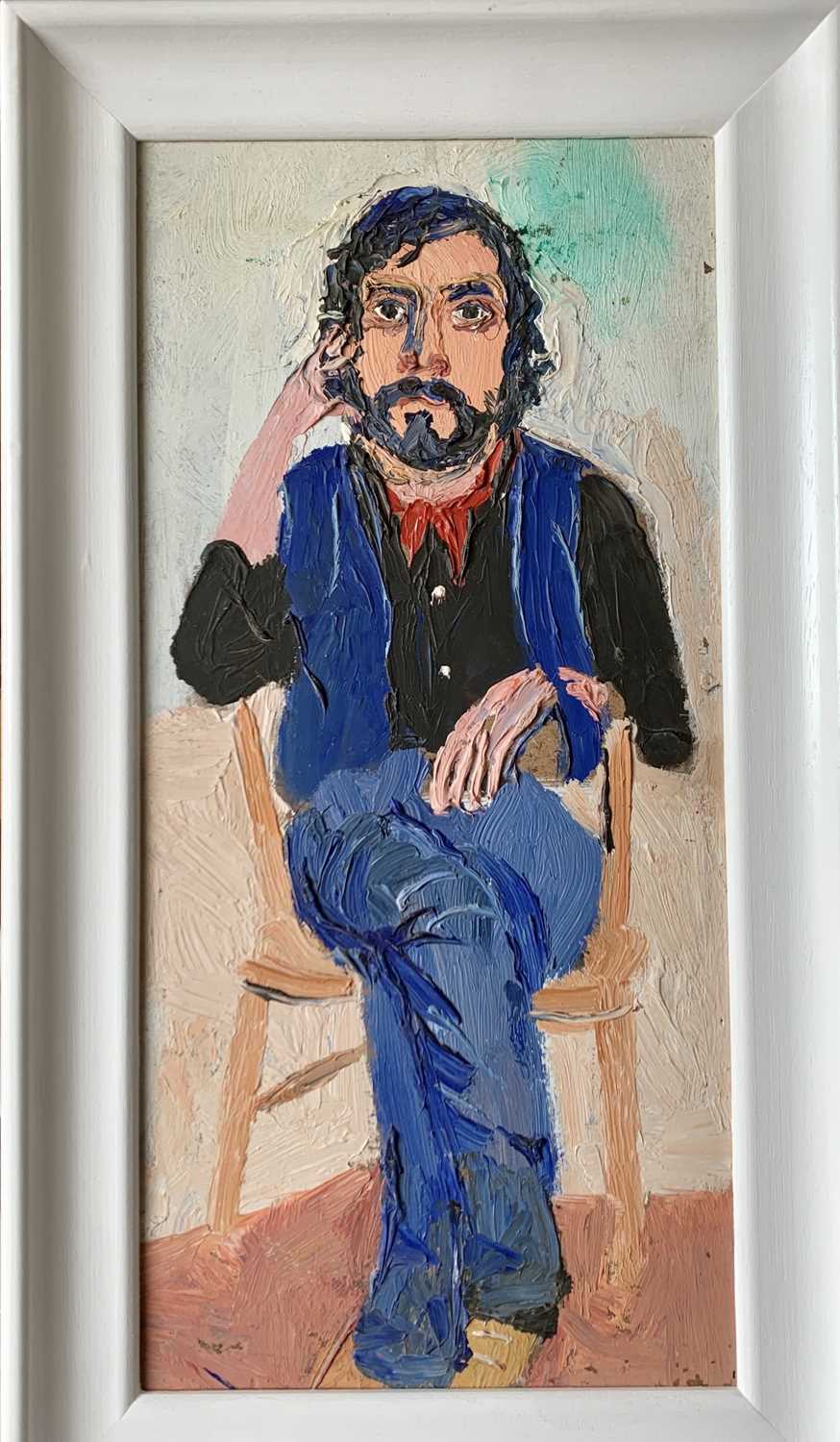 Fred YATES (1922-2008)Self Portrait Oil on board 50x24cm Provenence Lot 281 Artcurial sale