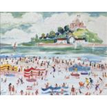 Simeon STAFFORD (1956) St Michaels Mount Oil on panel Signed and to verso sketching and inscriptions