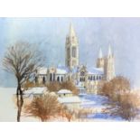 John MILLER Truro Cathedral in Winter Watercolour Facsimile signature and inscription to verso 34