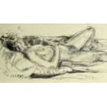 Beth BERRIMAN Nude Drawing Charcoal Signed 28 x 50.5cm