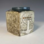 TROIKA POTTERY (1963-1983)Cuboid PotStonewareIndistinct signature to baseHeight 9cmCondition report: