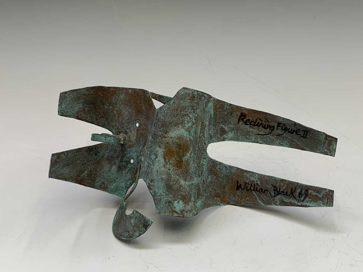 William BLACK (20th Century British)'Reclining Figure II'Oxidised copper sculpture Signed, inscribed - Image 13 of 17