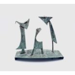 William BLACK (20th Century British)'Three Creatures'Oxidised copper sculptureSigned, inscribed