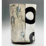 Sam HALL (1967)Large ceramic vessel with abstract designPotter's seals to base Height