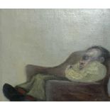 Julian DYSON (1936-2003)Figure in a Chair Oil on canvas Artists label to verso 28 x 32cm