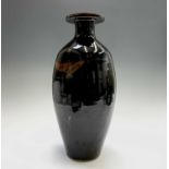 David LEACH (1911-2005)A large bottle vaseTenmoku glaze and iron brushworkImpressed potters