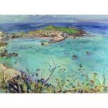 Linda Mary WEIR (1951)From the Coastguards Lookout, St Ives Oil on canvas Signed, inscribed and