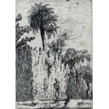 Bernard Howell LEACH (1887-1979)Beggar and Songbird Etching Signed to the plate #22/25Plate size