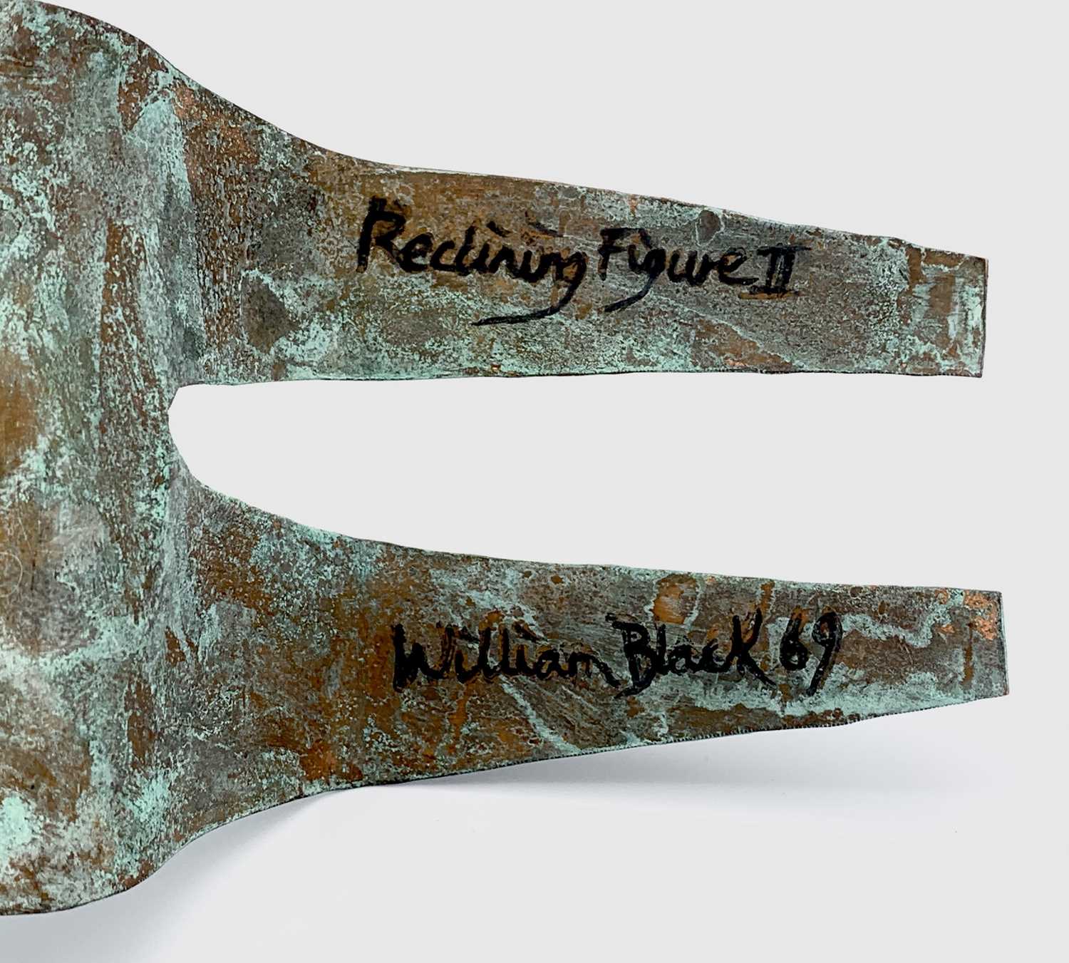 William BLACK (20th Century British)'Reclining Figure II'Oxidised copper sculpture Signed, inscribed - Image 4 of 17