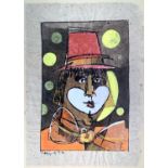 Geoffrey KEY (1941)The Clown Mixed media Signed 40 x 29cm paper size
