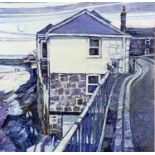 Anne PHELPS Newlyn Acrylic on board Signed 29.5 x 29.5cm