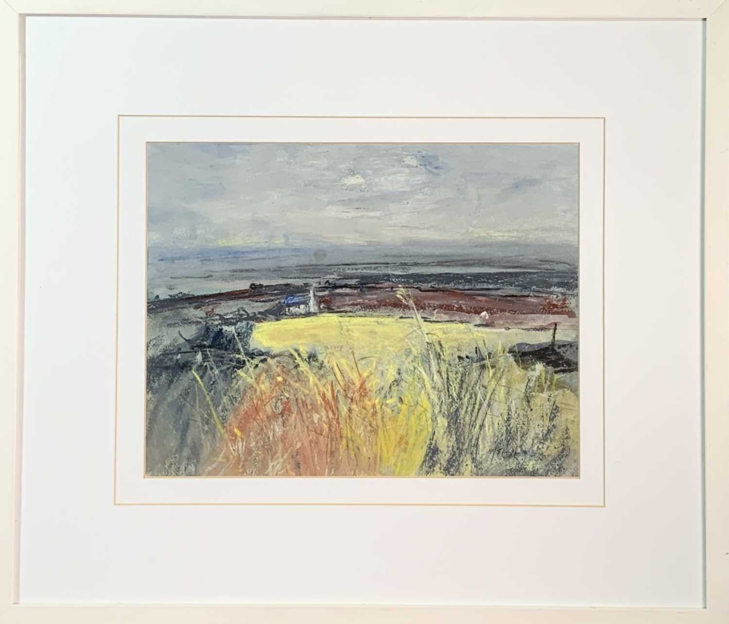 Steve SLIMM (1953)Moorland Cottage Mixed mediaSigned Inscribed to verso 33 x 25cm - Image 3 of 3