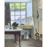 Marjorie MOSTYN (1893-1979) A St Ives Kitchen Oil on canvas Signed 50x40cmCondition report: No