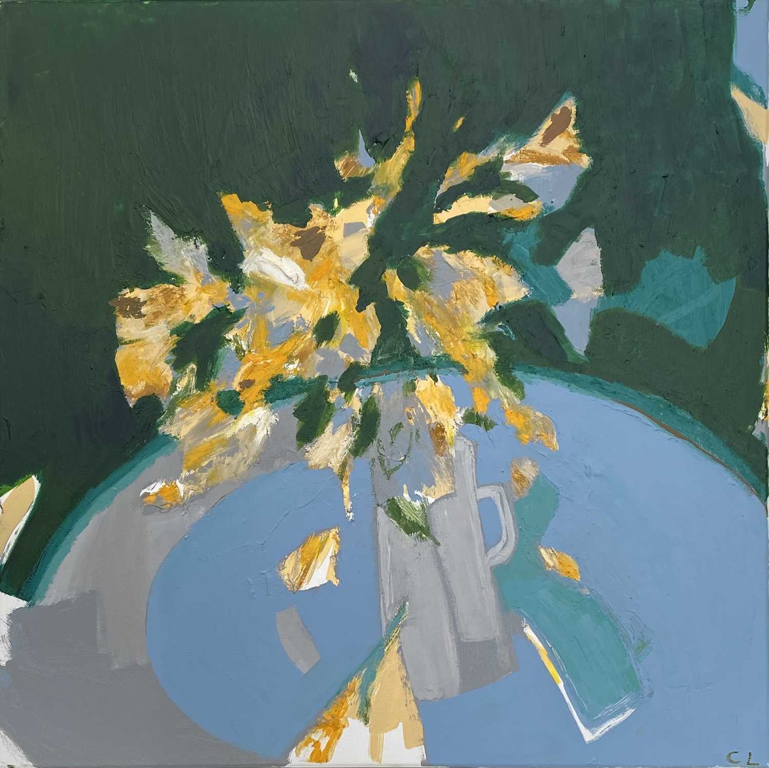 Catherine LEWIN (1996)Still Life with DaffodilsMixed media on canvas InitialledSigned, inscribed and - Image 2 of 3