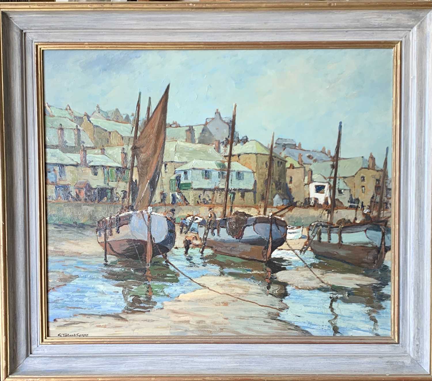 George TURLAND GOOSEY (1877-1947) Low Tide, St Ives Oil on board Signed 50x60cm - Image 2 of 2