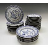 A quantity of 19th century Mason's patent ironstone blue and white china, floral printed and