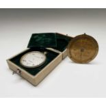 A Negretti & Zambra gilt cased compensated forecasting aneroid barometer, No 9064, of large size,