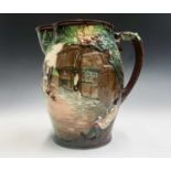 A large Royal Doulton limited edition jug, 'The Regency Coach', with relief molded decoration,