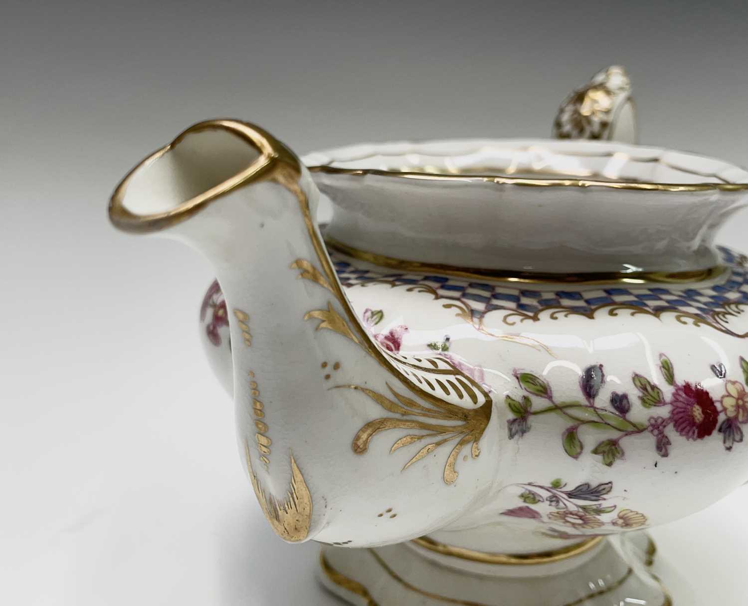 A Victorian tea service with floral decoration, comprising teapot, sucrier, milk jug, five - Image 4 of 21