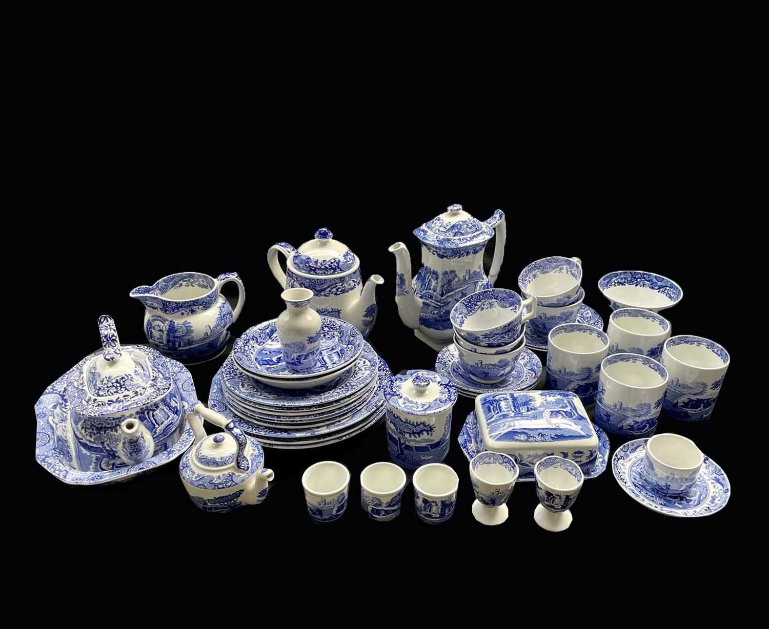 An extensive collection of Spode 'Italian' pattern tea, coffee and breakfast wares to include two