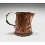 Railway Interest - A Victorian copper half pint tapered jug, stamped GWR. Height 9.5cm.