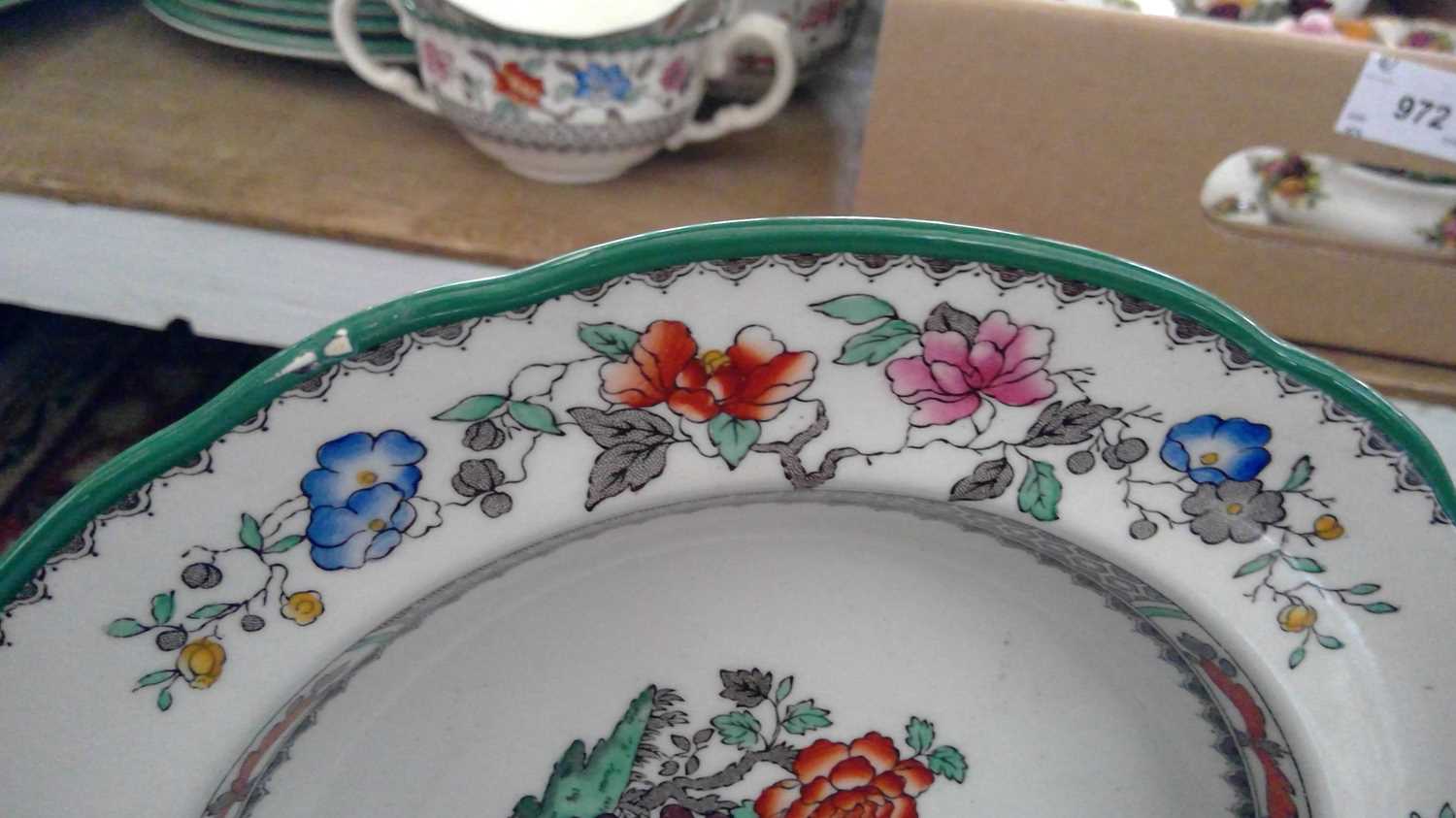 A Spode 'Chinese Rose' dinner, coffee and tea service, comprising eleven 10.5" dinner plates, twelve - Image 7 of 14