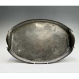 A Tudric pewter twin handled oval tray, retailed by Liberty & Co., stamped 'Tudric' and numbered 8