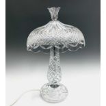 A Waterford Crystal 'Achill' electric table lamp. Height 58cm. Condition report: Appears in good