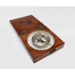 A late George III mahogany cased traveling pocket sundial and compass, with folding gnomon and