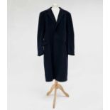 A Berwin for Harrods navy cashmere overcoat, approximate size large.