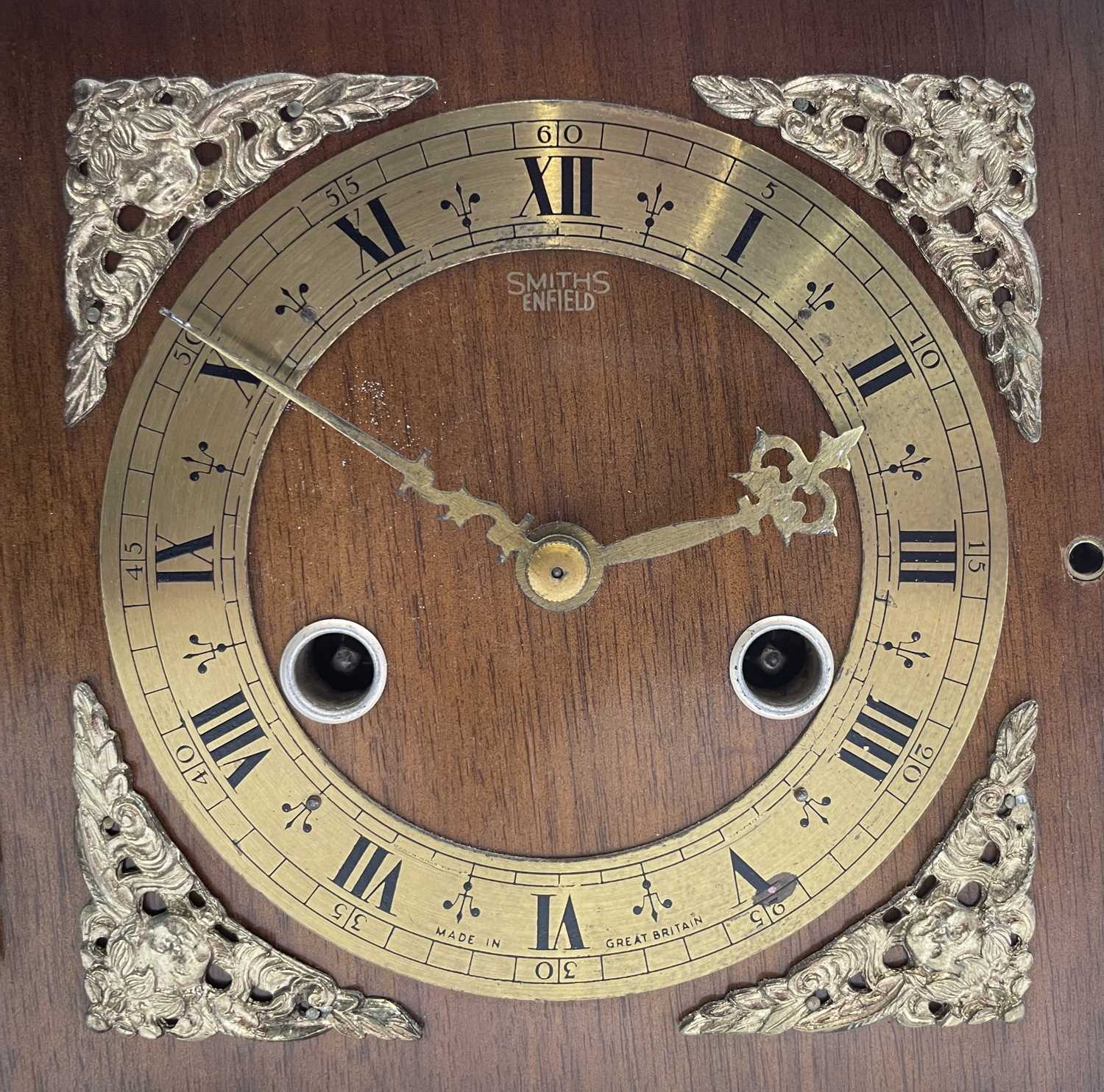 A walnut cased mantel clock, by Smiths, Enfield, height 23cm. - Image 2 of 4