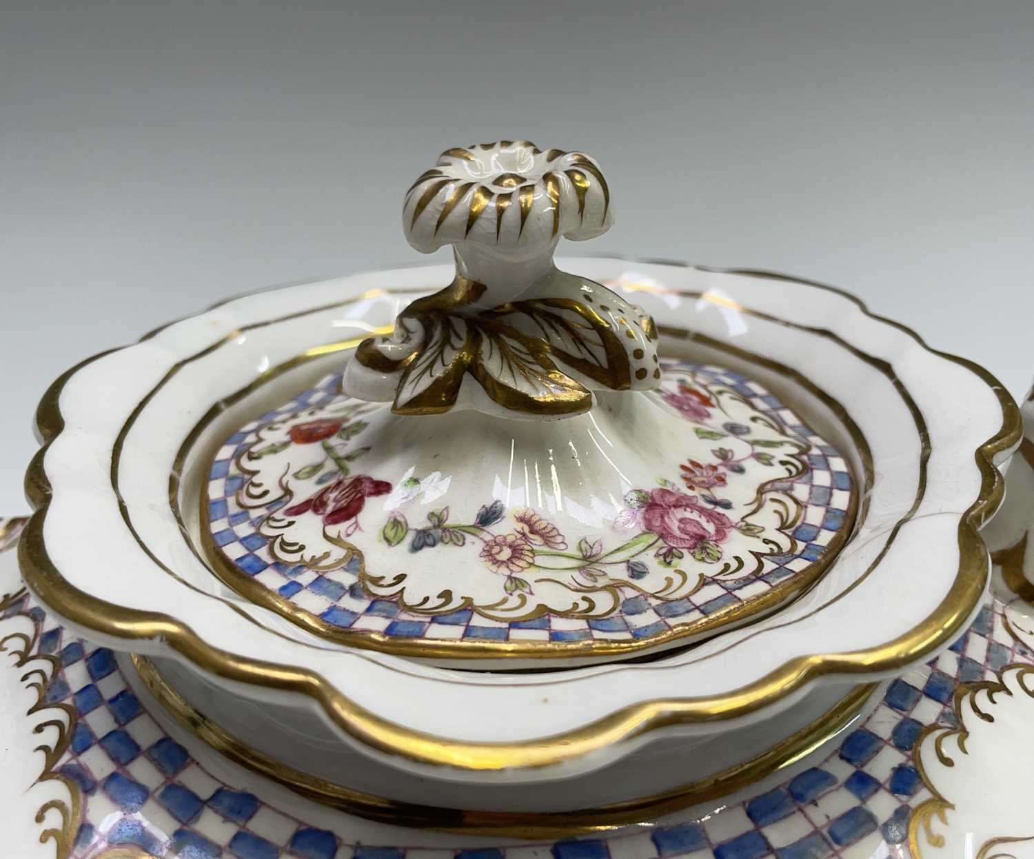 A Victorian tea service with floral decoration, comprising teapot, sucrier, milk jug, five - Image 5 of 21