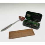 Medical Instruments - A Millikin & Lawley ophthalmoscope (cased), and a tendon hammer, together with