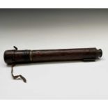 A military brass and leather bound single draw telescope, by W Watson & Sons, London, dated 1901 and