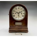 A burr walnut triple train bracket clock, by Maple, London, with dome top and repeat mechanism,