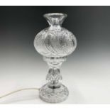 A Waterford Crystal 'Seahorse' electric table lamp. Height 31cm.Condition report: This lamp is