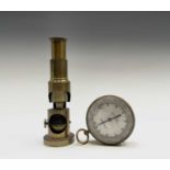 A World War II gilt cased pocket compensated barometer, by T.A.Reynolds, Son & Wardale, with broad